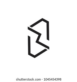 abstract trapeze lines art logo vector