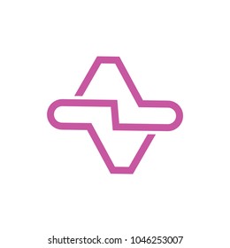 abstract trapeze lines art logo vector