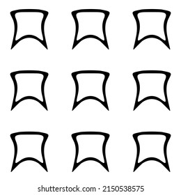 Abstract Trapeze Pattern Flat Icon Isolated On White Background