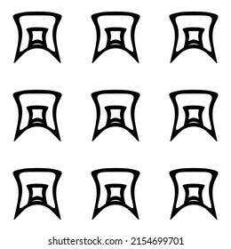 Abstract Trapeze Pattern Flat Icon Isolated On White Background