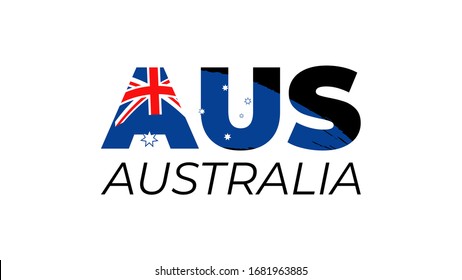 Concepto de viaje abstracto para logo, icono, afiche, banner, bandera de diseño o impresión en pantalones. Código olímpico australiano con la bandera nacional australiana sobre fondo blanco. Ilustración del vector