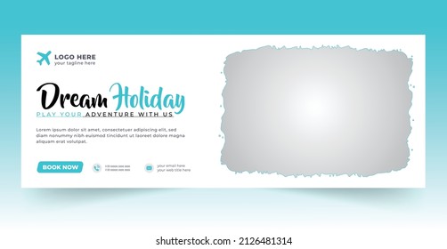 Abstract travel cover banner design for ads