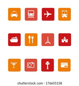 abstract travel icons on a white background