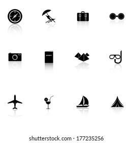 abstract travel icons on a white background
