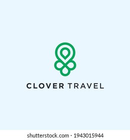 abstract travel logo. clover icon