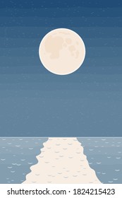 Resumen de los antecedentes de viajes y vacaciones. Moderna plantilla de póster de estilo boho mínimo. Afiche de arte mural imprimible. Impresión minimalista de mediados de siglo. Arte mural del paisaje marino azul boho.