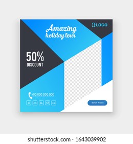 Abstract Travel web template banner flyer post for social media template for sale ads
