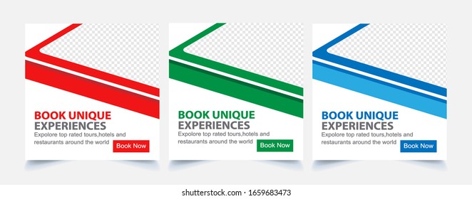 Abstract Travel web template banner flyer post for social media template for sale ads.