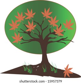 Abstract tree in Autumn vector