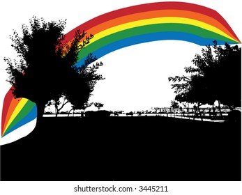 abstract tree background rainbow