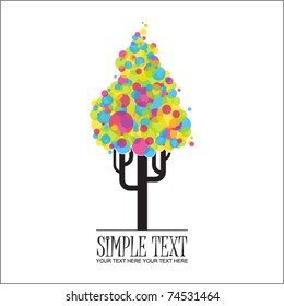 Abstract tree with balls. Place for your text. Vector illustration.