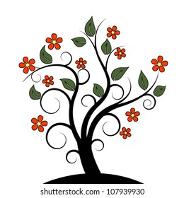 abstract tree. black tree silhouette isolated