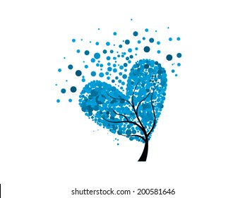 Abstract Tree Blue Heart