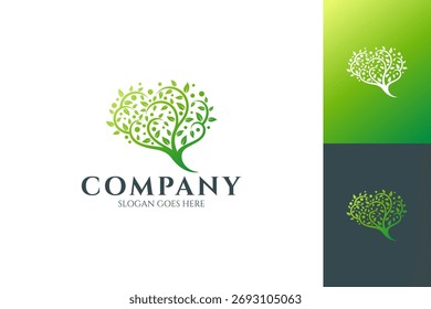 Abstrakter Baum Gehirn Logo Design Konzept
