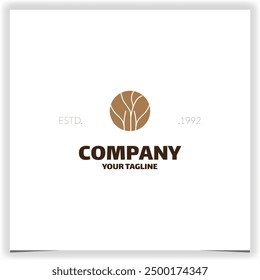 Abstract tree branch in circle logo design vector template