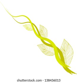 abstract tree branch with leaves