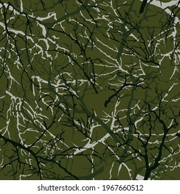 Abstract tree branches on a dark background. Seamless pattern, print for clothes.
