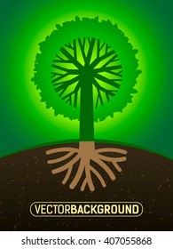 abstract tree with branches Roots Leaves