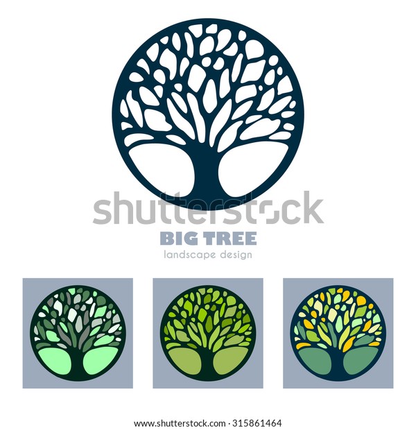 Vektorillustration Fur Abstrakte Baum Business Zeichen Icon Set Stock Vektorgrafik Lizenzfrei