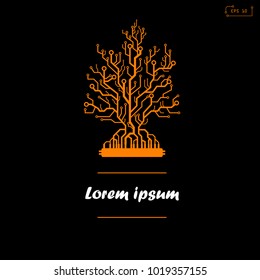 Abstract tree, circuit board, logo.Vector illustration EPS 10