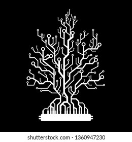 Abstract tree, circuit board, logo.Vector illustration EPS 10