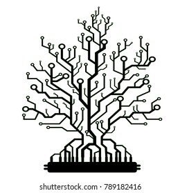 Abstract tree, circuit board, vector illustration, eps 10 