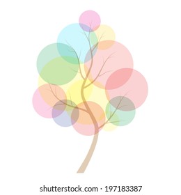 abstract tree with colored balls on branches