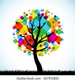 The abstract tree colorful background