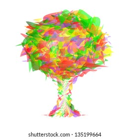 Abstract tree from colorful scraps