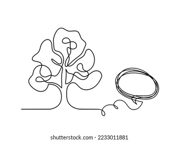 Árbol abstracto con comentario como dibujo de línea sobre el fondo blanco. Vector