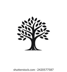 Abstract tree company logo template
