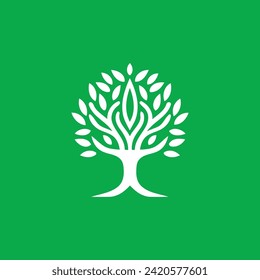 Abstract tree company logo template

