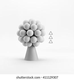 Abstract tree. Concept for business, social media, technology, network and web design. 3d vector illustration
