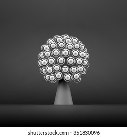 Abstract Tree. Concept for Communication, Business, Social Media, Technology, Network and Web Design. 3d Vector Illustration.  