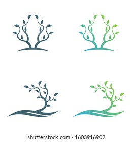 Abstract tree concept logo. Plant vector symbol.