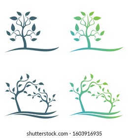 Abstract tree concept logo. Plant vector symbol.