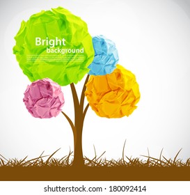 Abstract tree with crumpled paper