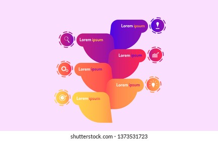 abstract tree data infographic modern design style with markpoint graph think search gear target icons. vector illustration eps10
