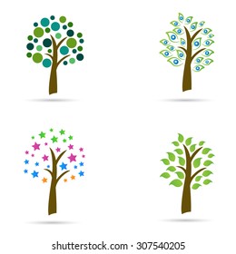 Abstract tree design isolated on white background.