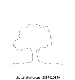 Abstrakter Baum gezeichnet von einer Linie. Blumenskizze. Anlage zum kontinuierlichen Zeichnen von Linien. Moderne Kunst. Einfache Vektorgrafik in minimalem Stil.