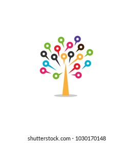 Abstract tree electronic circuit technology template vector