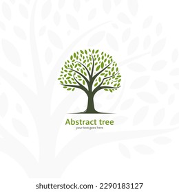 Abstract tree emblem on a white background. Modern illustration. Isolated vector. Great for logo, monogram, invitation, flyer, menu, brochure or any desired idea.