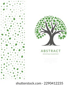 Abstraktes Baumemblem auf weißem Hintergrund. Moderne Illustration. Einziger Vektor. Ideal für Logo, Monogramm, Einladung, Flyer, Menü, Broschüre oder jede gewünschte Idee.