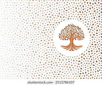 Abstract tree emblem on a white background. Modern illustration. Isolated vector. Great for logo, monogram, invitation, flyer, menu, brochure or any desired idea.