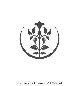 Abstract tree emblem. Tree silhouette isolated.