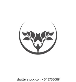 Abstract tree emblem. Tree silhouette isolated.