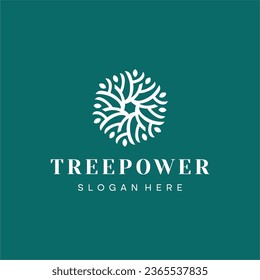 abstract tree empowerment logo business green background