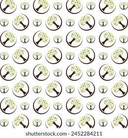 Abstract tree especial trendy multicolor repeating pattern vector illustration background design