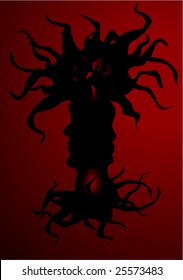 abstract tree with faces