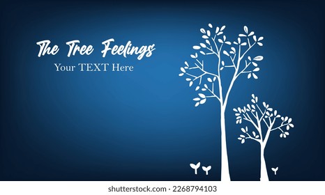 Abstract tree feeling art blue growing life thousand word of saying greeting event wedding card template